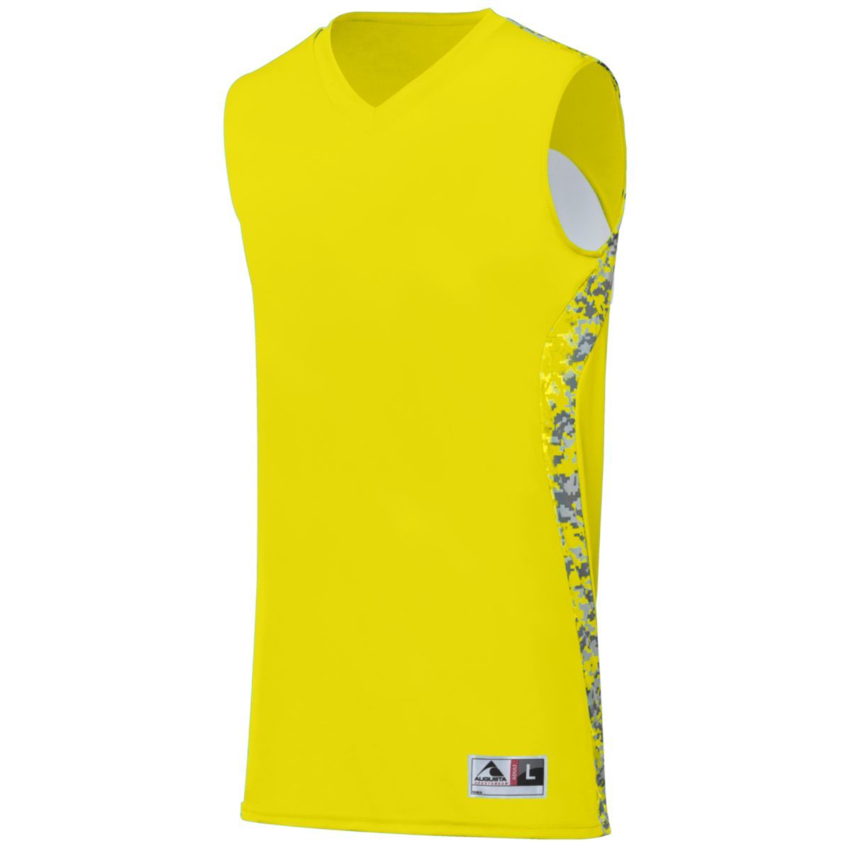 Augusta Sportswear Hook Shot Reversible Jersey in Power Yellow/Power Yellow Digi  -Part of the Adult, Adult-Jersey, Augusta-Products, Basketball, Shirts, All-Sports, All-Sports-1 product lines at KanaleyCreations.com