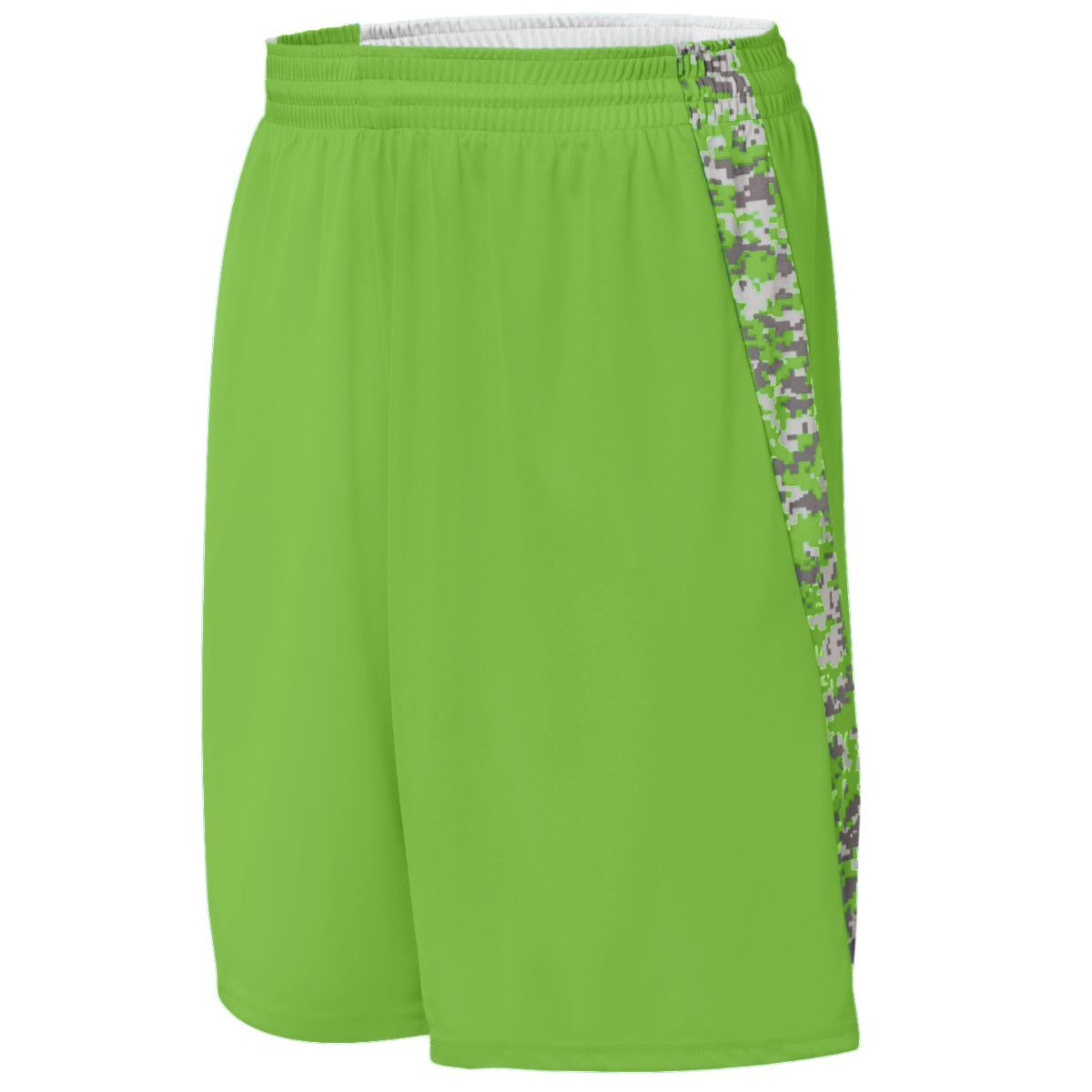 Augusta Sportswear Hook Shot Reversible Shorts in Lime/Lime Digi  -Part of the Adult, Adult-Shorts, Augusta-Products, Basketball, All-Sports, All-Sports-1 product lines at KanaleyCreations.com