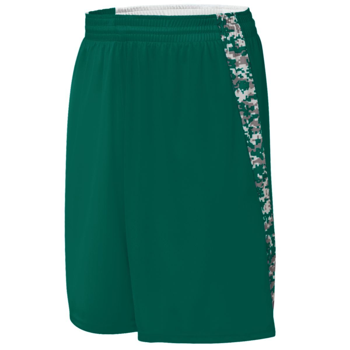 Augusta Sportswear Hook Shot Reversible Shorts in Dark Green/Dark Green Digi  -Part of the Adult, Adult-Shorts, Augusta-Products, Basketball, All-Sports, All-Sports-1 product lines at KanaleyCreations.com