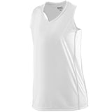 Augusta Sportswear Ladies Winning Streak Racerback Jersey in White/White  -Part of the Ladies, Ladies-Jersey, Augusta-Products, Basketball, Shirts, All-Sports, All-Sports-1 product lines at KanaleyCreations.com