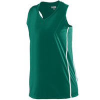 Augusta Sportswear Ladies Winning Streak Racerback Jersey in Dark Green/White  -Part of the Ladies, Ladies-Jersey, Augusta-Products, Basketball, Shirts, All-Sports, All-Sports-1 product lines at KanaleyCreations.com