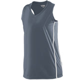 Augusta Sportswear Ladies Winning Streak Racerback Jersey in Graphite/White  -Part of the Ladies, Ladies-Jersey, Augusta-Products, Basketball, Shirts, All-Sports, All-Sports-1 product lines at KanaleyCreations.com