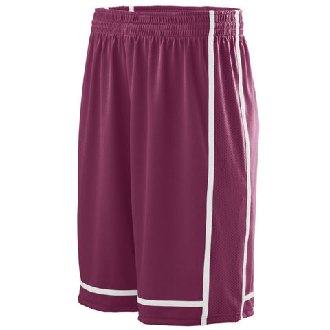 Augusta Sportswear Winning Streak Shorts in Maroon/White  -Part of the Adult, Adult-Shorts, Augusta-Products, Basketball, All-Sports, All-Sports-1 product lines at KanaleyCreations.com