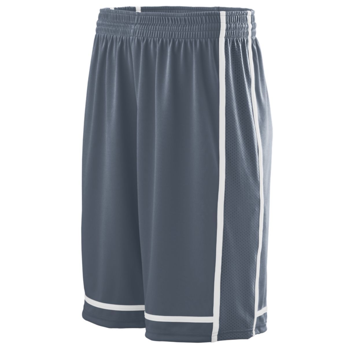 Augusta Sportswear Winning Streak Shorts in Graphite/White  -Part of the Adult, Adult-Shorts, Augusta-Products, Basketball, All-Sports, All-Sports-1 product lines at KanaleyCreations.com