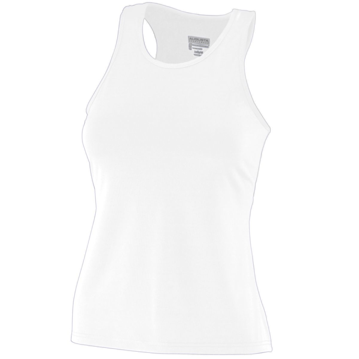 Augusta Sportswear Ladies Poly/Spandex Solid Racerback Tank in White  -Part of the Ladies, Ladies-Tank, Augusta-Products, Volleyball, Shirts product lines at KanaleyCreations.com