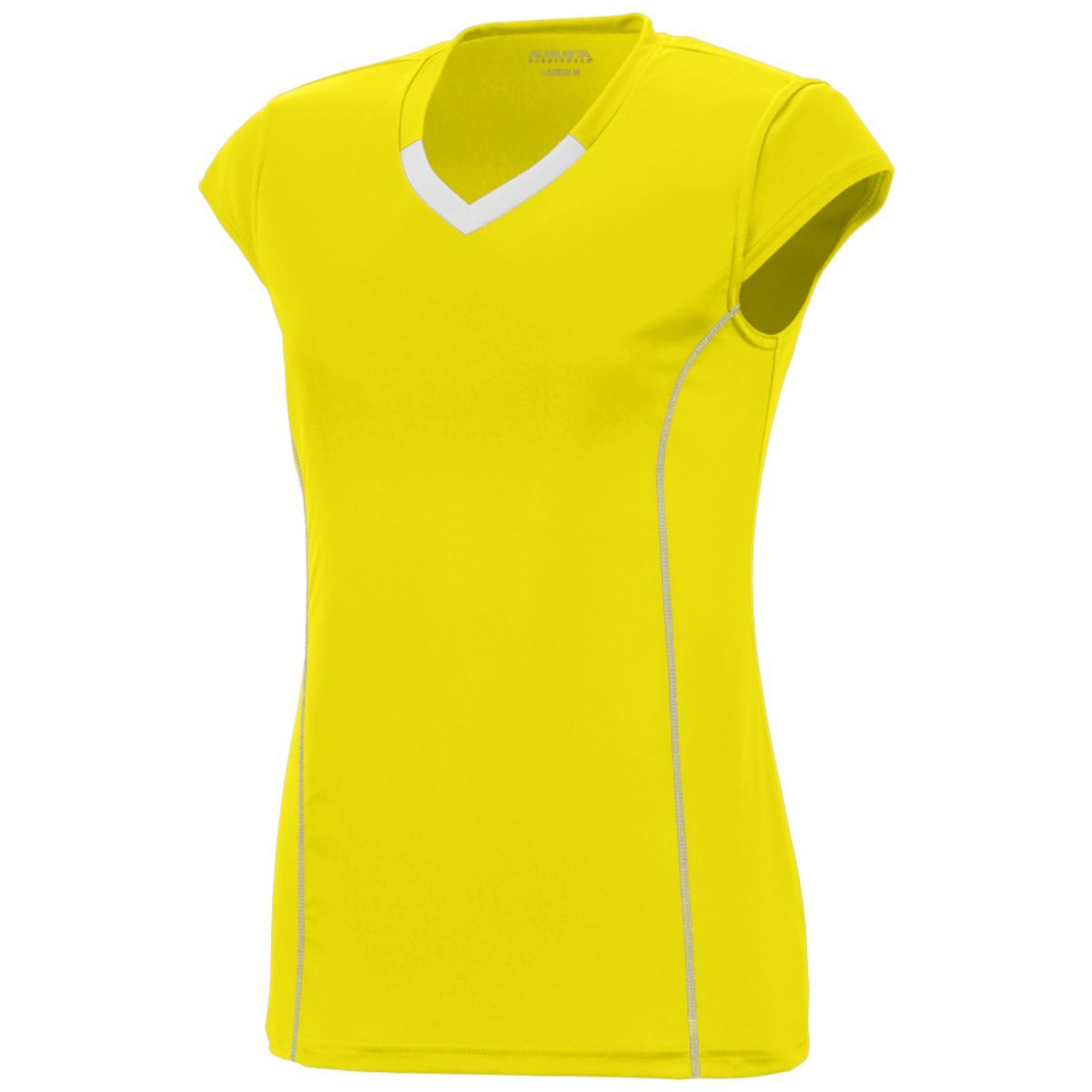 Augusta Sportswear Girls Blash Jersey in Power Yellow/White  -Part of the Girls, Augusta-Products, Volleyball, Girls-Jersey, Shirts product lines at KanaleyCreations.com