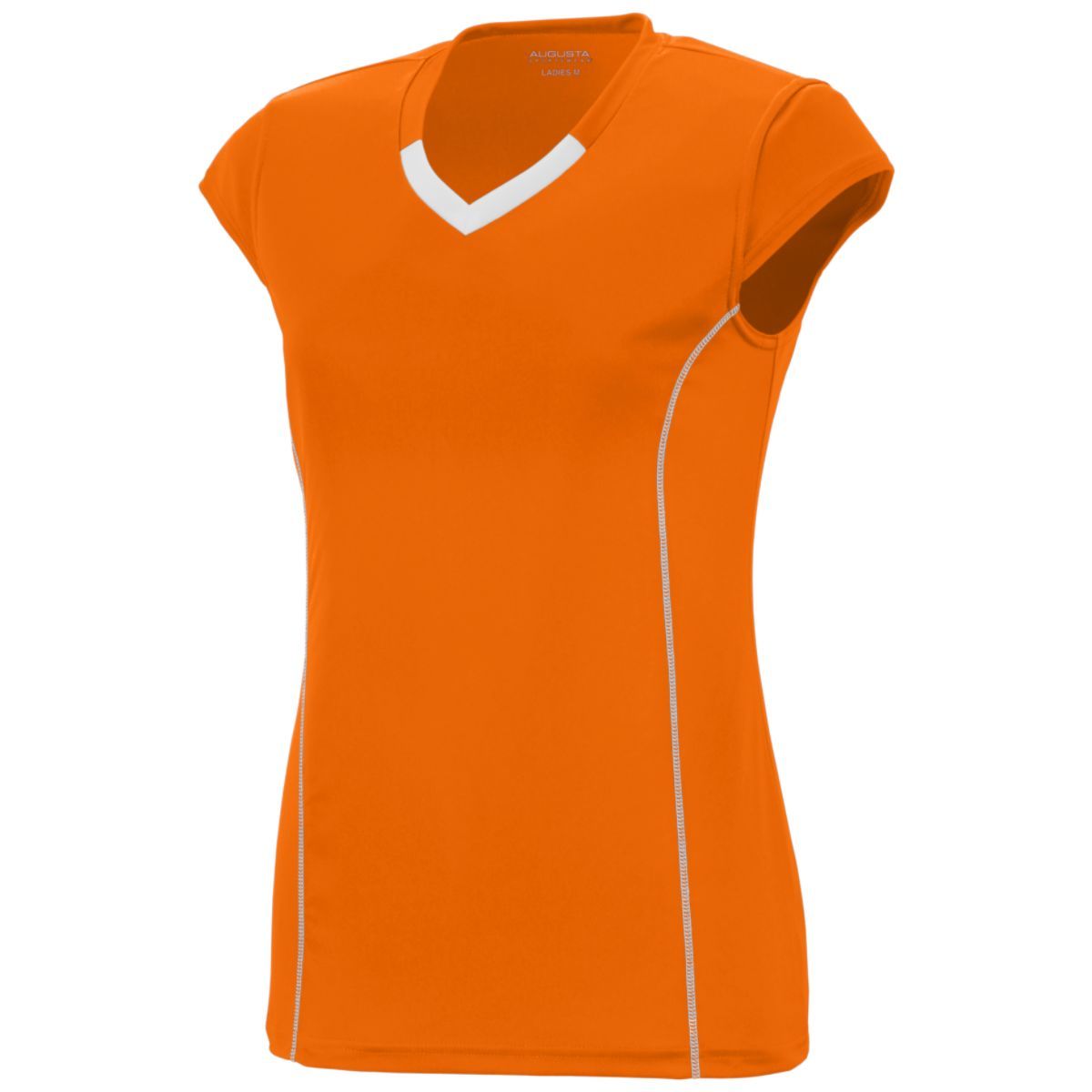 Augusta Sportswear Girls Blash Jersey in Power Orange/White  -Part of the Girls, Augusta-Products, Volleyball, Girls-Jersey, Shirts product lines at KanaleyCreations.com