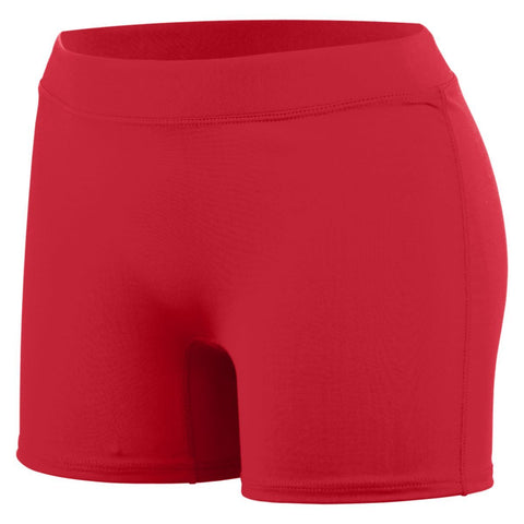 Augusta Sportswear Ladies Enthuse Shorts in Red  -Part of the Ladies, Ladies-Shorts, Augusta-Products, Volleyball product lines at KanaleyCreations.com