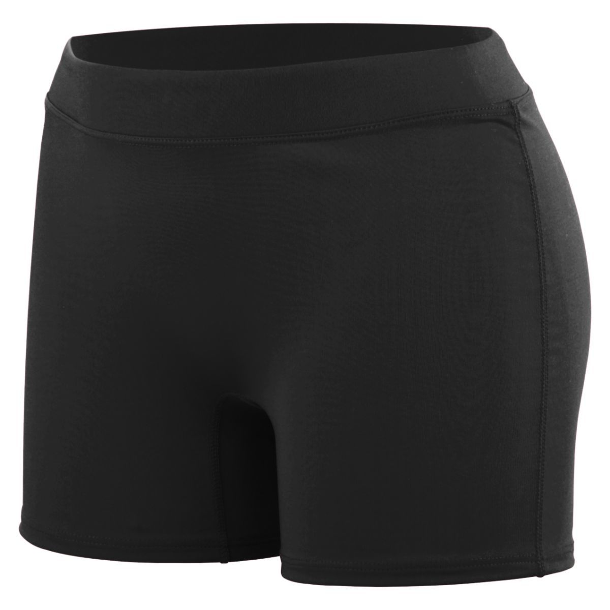 Augusta Sportswear Ladies Enthuse Shorts in Black  -Part of the Ladies, Ladies-Shorts, Augusta-Products, Volleyball product lines at KanaleyCreations.com