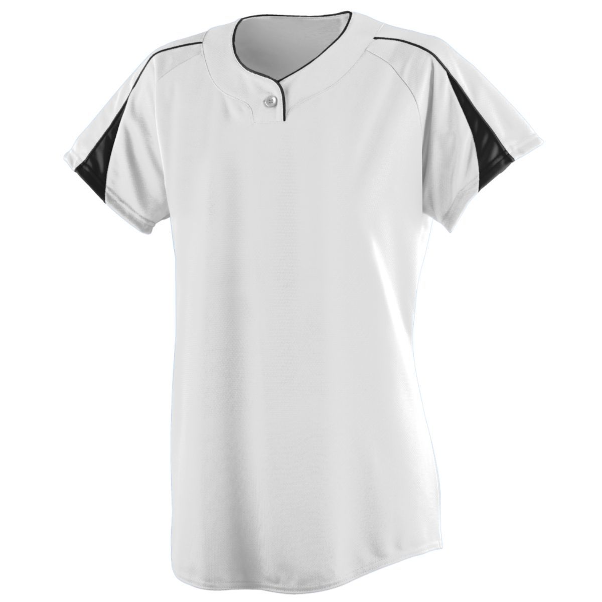 Augusta Sportswear Ladies Diamond Jersey in White/Black  -Part of the Ladies, Ladies-Jersey, Augusta-Products, Softball, Shirts product lines at KanaleyCreations.com