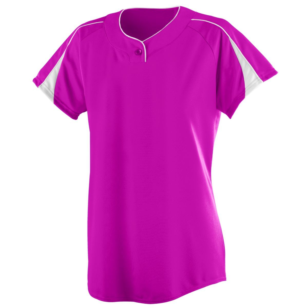 Augusta Sportswear Ladies Diamond Jersey in Power Pink/White  -Part of the Ladies, Ladies-Jersey, Augusta-Products, Softball, Shirts product lines at KanaleyCreations.com