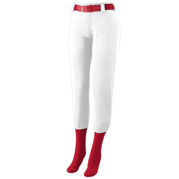 Augusta Sportswear Ladies Low Rise Homerun Pant in White  -Part of the Ladies, Ladies-Pants, Pants, Augusta-Products, Softball product lines at KanaleyCreations.com
