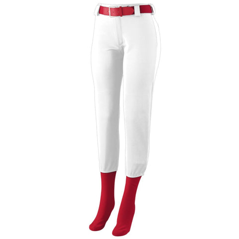Augusta Sportswear Ladies Low Rise Homerun Pant in White  -Part of the Ladies, Ladies-Pants, Pants, Augusta-Products, Softball product lines at KanaleyCreations.com