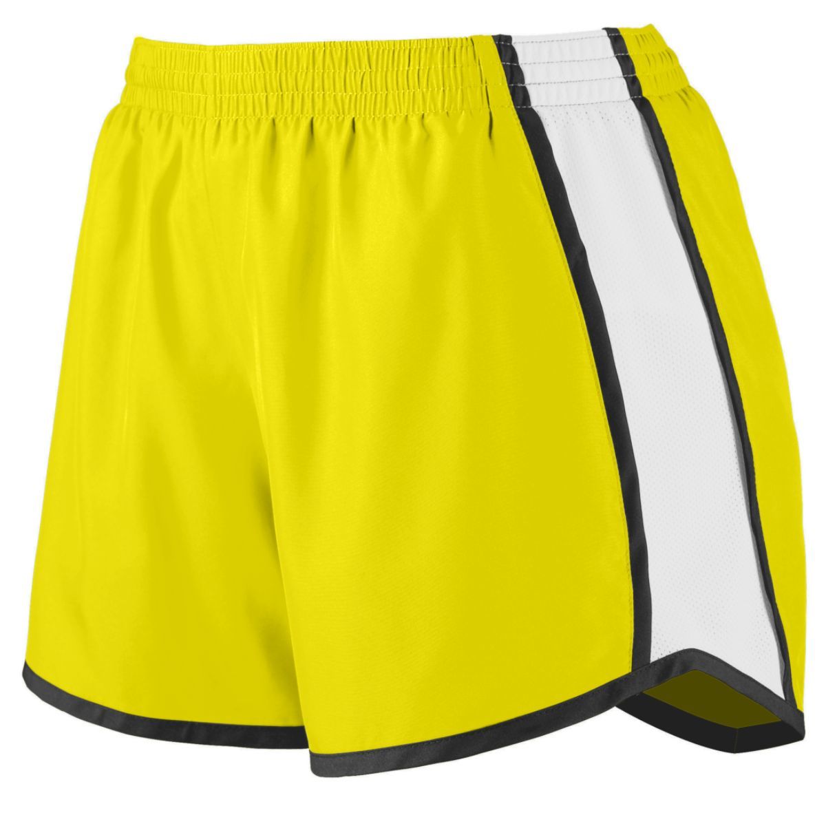 Augusta Sportswear Ladies Pulse Shorts in Power Yellow/White/Black  -Part of the Ladies, Ladies-Shorts, Augusta-Products, Volleyball product lines at KanaleyCreations.com