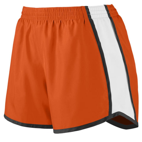 Augusta Sportswear Ladies Pulse Shorts in Orange/White/Black  -Part of the Ladies, Ladies-Shorts, Augusta-Products, Volleyball product lines at KanaleyCreations.com