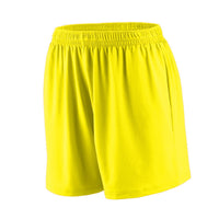 Augusta Sportswear Ladies Inferno Shorts in Power Yellow  -Part of the Ladies, Ladies-Shorts, Augusta-Products, Softball product lines at KanaleyCreations.com