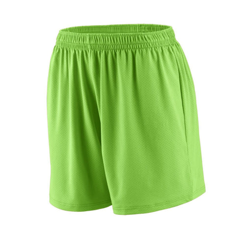 Augusta Sportswear Girls Inferno Shorts in Lime  -Part of the Girls, Augusta-Products, Softball, Girls-Shorts product lines at KanaleyCreations.com