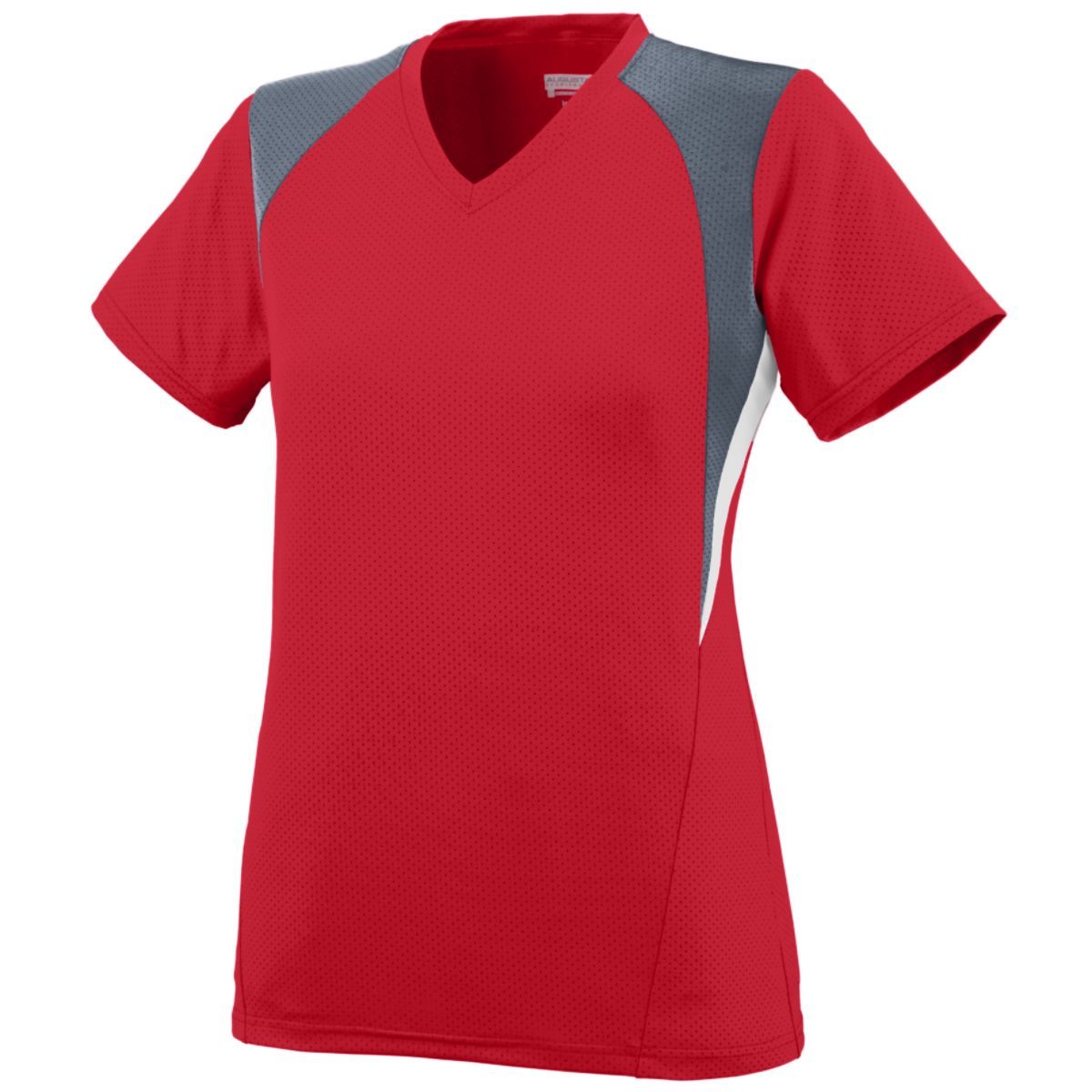 Augusta Sportswear Ladies Mystic Jersey in Red/Graphite/White  -Part of the Ladies, Ladies-Jersey, Augusta-Products, Soccer, Shirts, All-Sports-1 product lines at KanaleyCreations.com