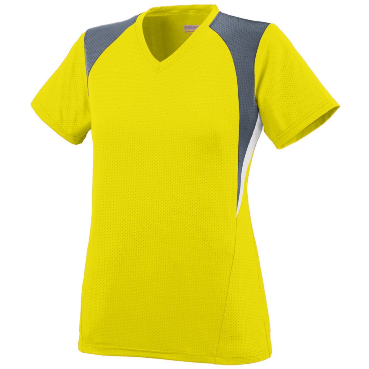 Augusta Sportswear Ladies Mystic Jersey in Power Yellow/Graphite/White  -Part of the Ladies, Ladies-Jersey, Augusta-Products, Soccer, Shirts, All-Sports-1 product lines at KanaleyCreations.com