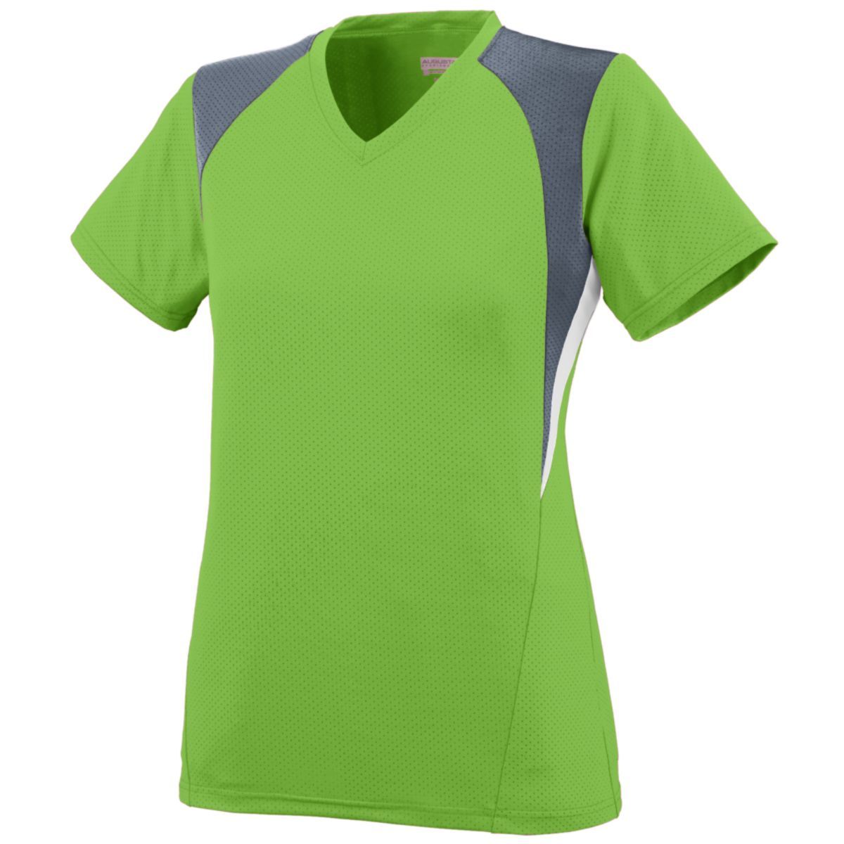 Augusta Sportswear Ladies Mystic Jersey in Lime/Graphite/White  -Part of the Ladies, Ladies-Jersey, Augusta-Products, Soccer, Shirts, All-Sports-1 product lines at KanaleyCreations.com