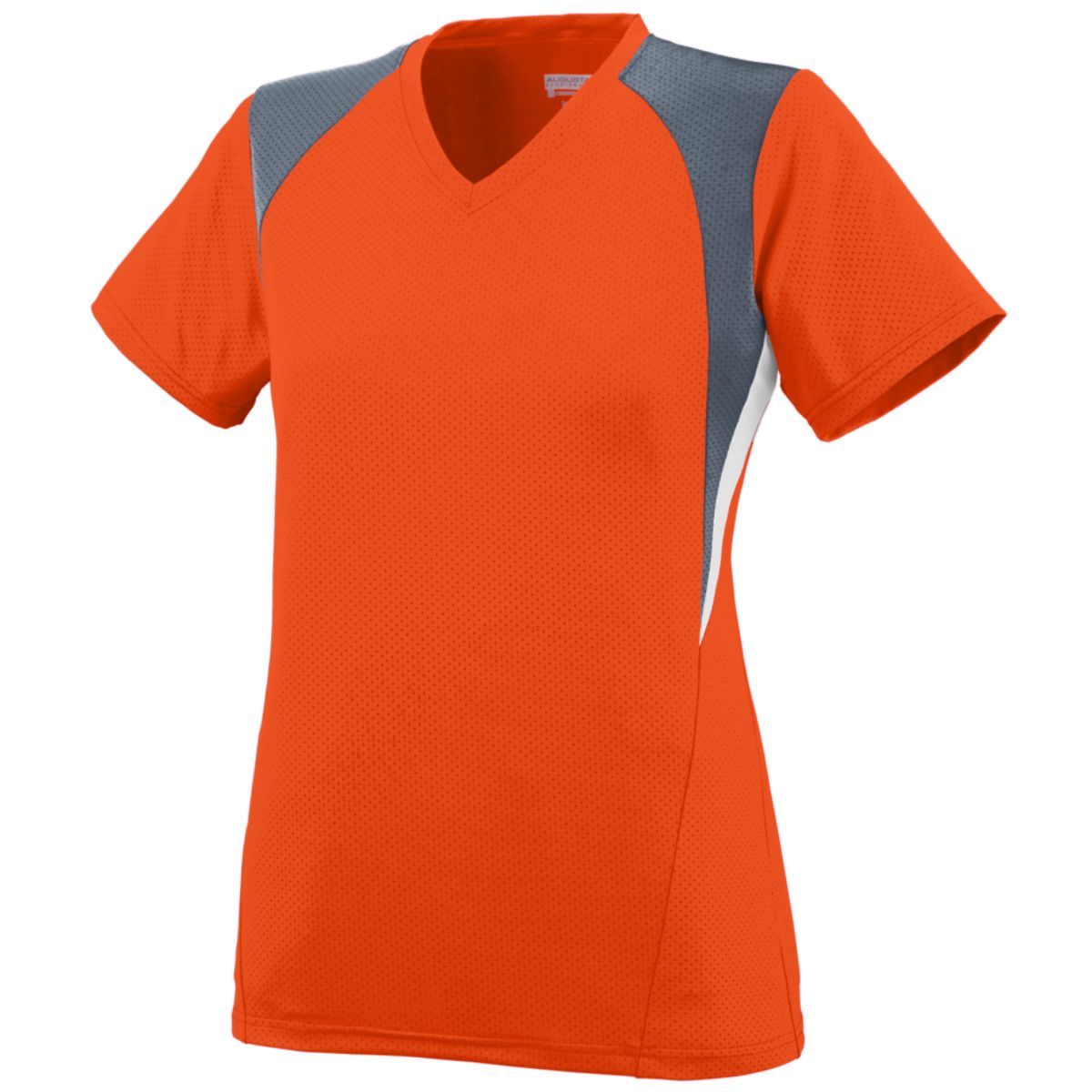 Augusta Sportswear Ladies Mystic Jersey in Orange/Graphite/White  -Part of the Ladies, Ladies-Jersey, Augusta-Products, Soccer, Shirts, All-Sports-1 product lines at KanaleyCreations.com