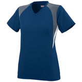 Augusta Sportswear Girls Mystic Jersey in Navy/Graphite/White  -Part of the Girls, Augusta-Products, Soccer, Girls-Jersey, Shirts, All-Sports-1 product lines at KanaleyCreations.com