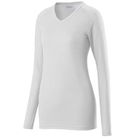 Augusta Sportswear Ladies Assist Jersey in White  -Part of the Ladies, Ladies-Jersey, Augusta-Products, Volleyball, Shirts product lines at KanaleyCreations.com