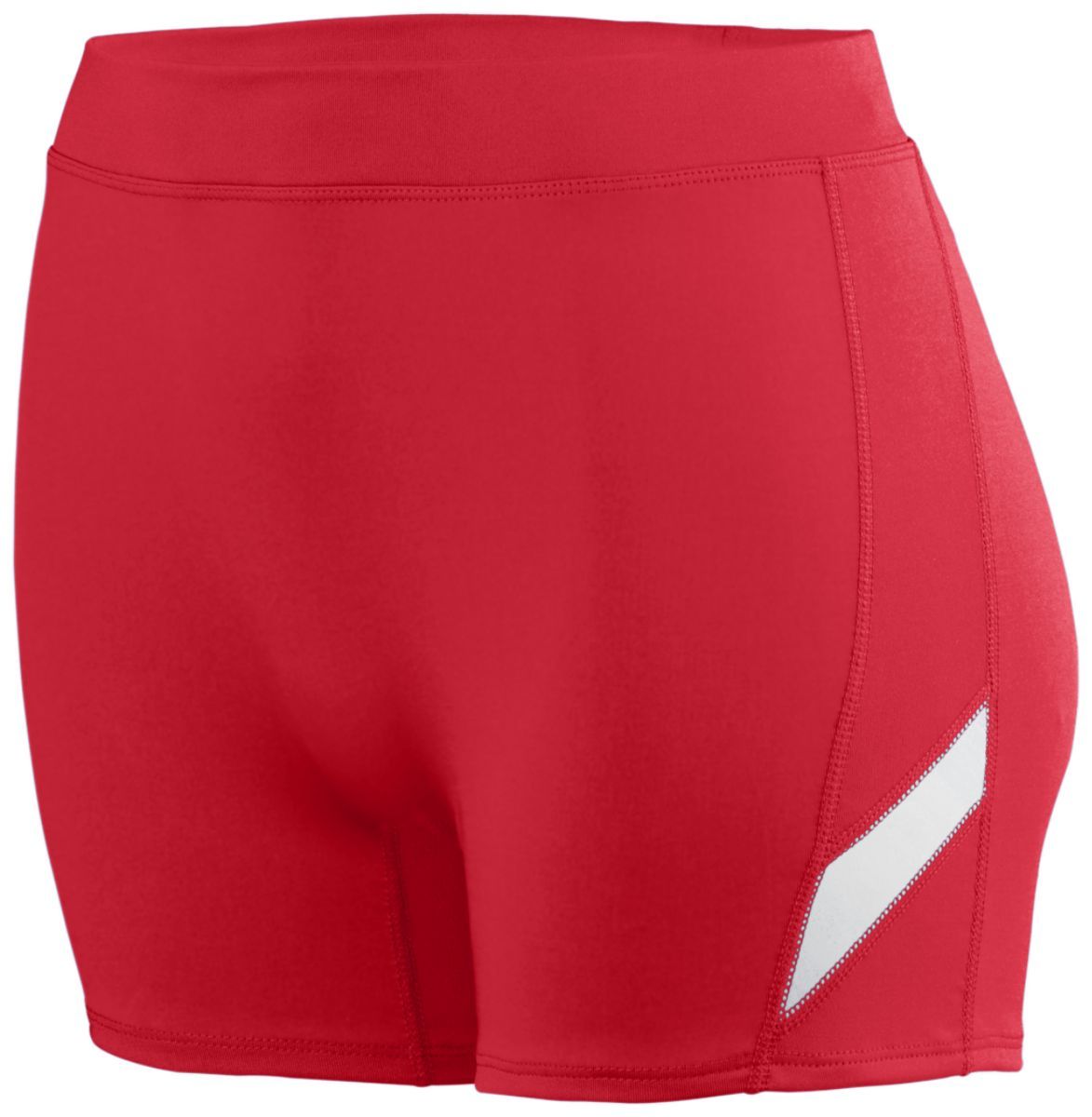 Augusta Sportswear Ladies Stride Shorts in Red/White  -Part of the Ladies, Ladies-Shorts, Augusta-Products, Volleyball product lines at KanaleyCreations.com