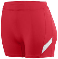 Augusta Sportswear Girls Stride Shorts in Red/White  -Part of the Girls, Augusta-Products, Volleyball, Girls-Shorts product lines at KanaleyCreations.com