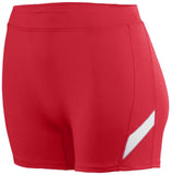 Augusta Sportswear Girls Stride Shorts in Red/White  -Part of the Girls, Augusta-Products, Volleyball, Girls-Shorts product lines at KanaleyCreations.com