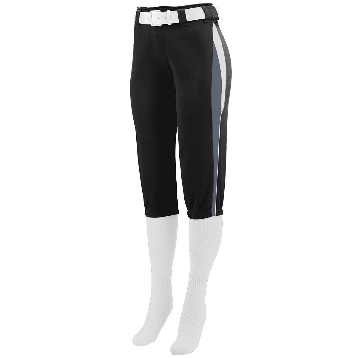 Augusta Sportswear Ladies Comet Pant in Black/Graphite/White  -Part of the Ladies, Ladies-Pants, Pants, Augusta-Products, Softball product lines at KanaleyCreations.com