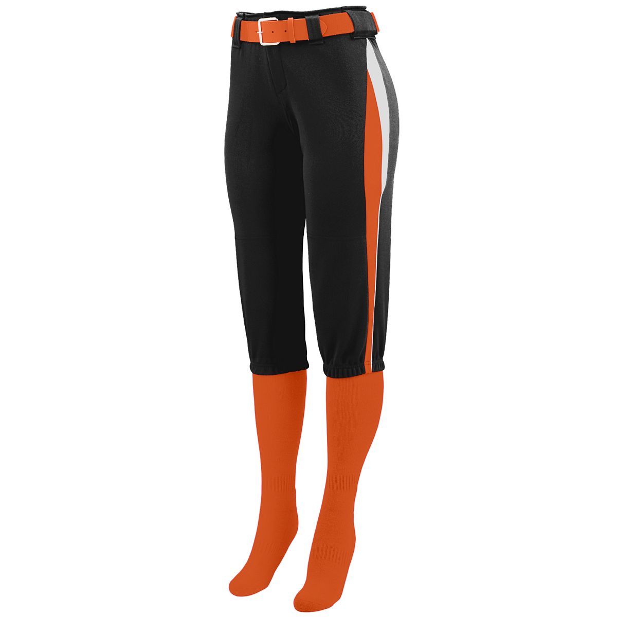 Augusta Sportswear Ladies Comet Pant in Black/Orange/White  -Part of the Ladies, Ladies-Pants, Pants, Augusta-Products, Softball product lines at KanaleyCreations.com