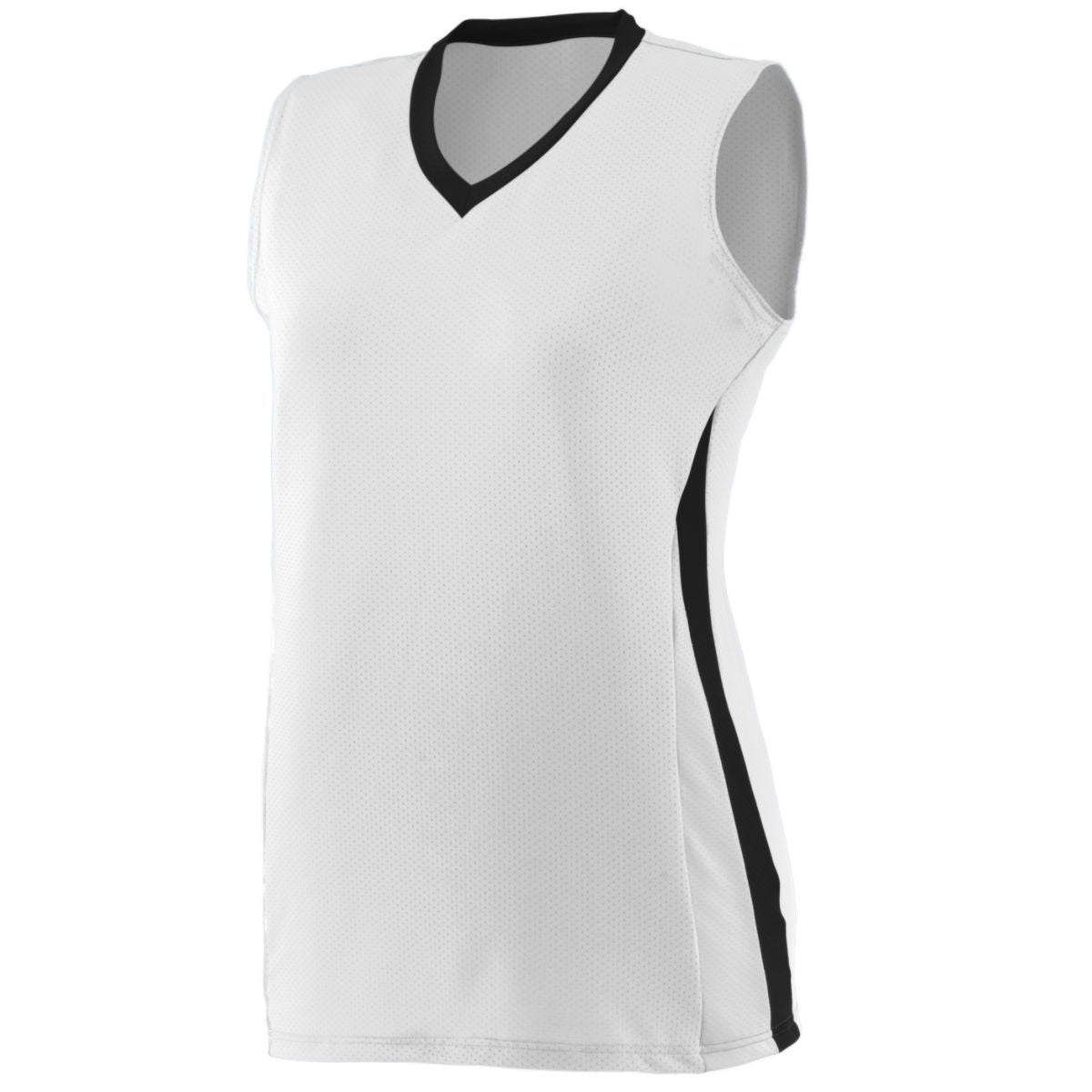 Augusta Sportswear Ladies Tornado Jersey in White/Black/White  -Part of the Ladies, Ladies-Jersey, Augusta-Products, Volleyball, Shirts product lines at KanaleyCreations.com