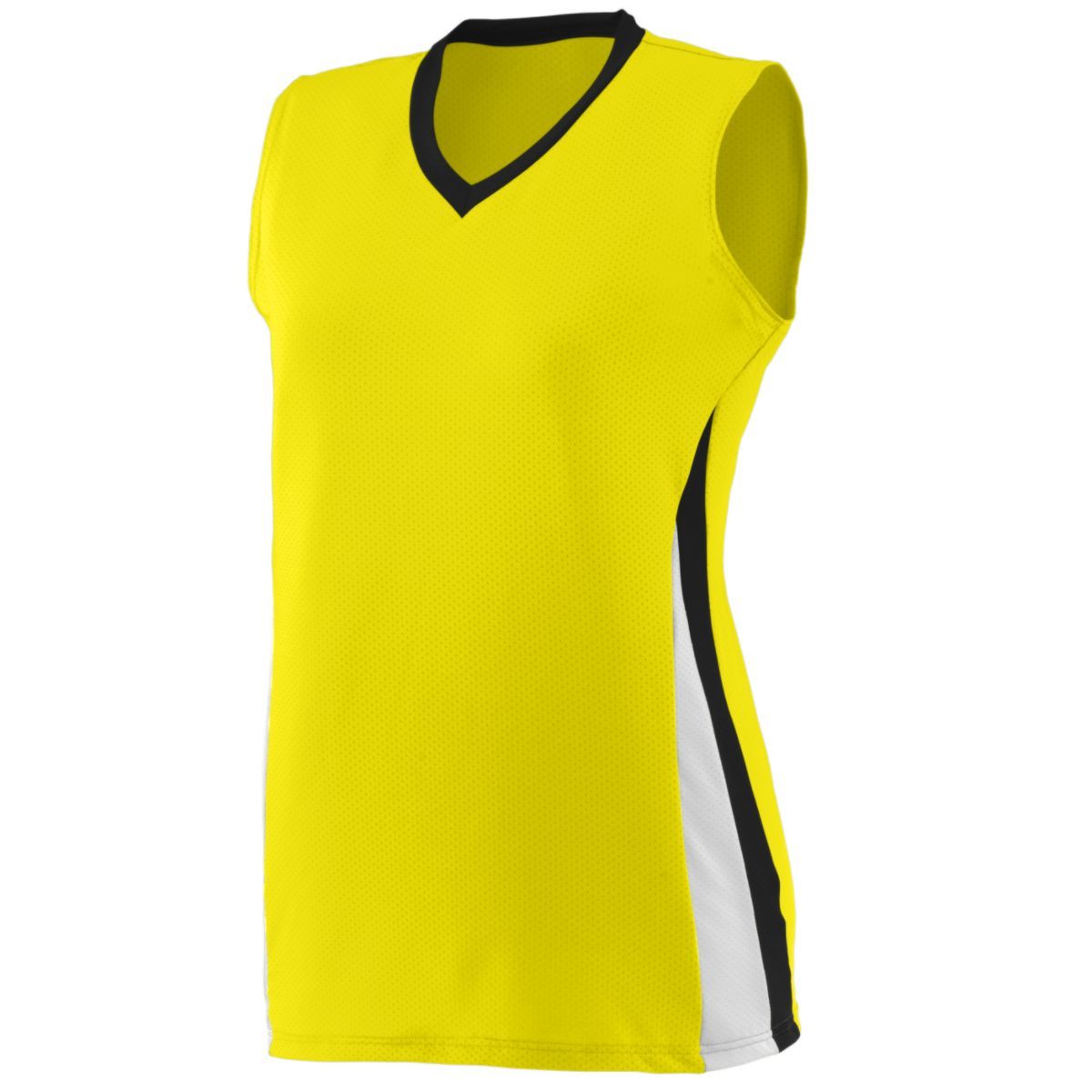 Augusta Sportswear Ladies Tornado Jersey in Power Yellow/Black/White  -Part of the Ladies, Ladies-Jersey, Augusta-Products, Volleyball, Shirts product lines at KanaleyCreations.com