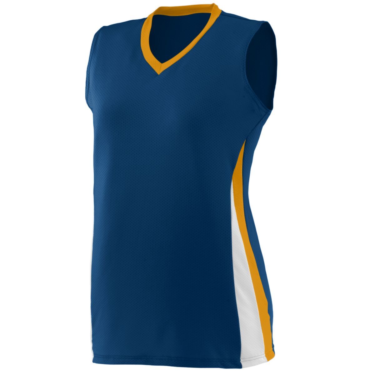 Augusta Sportswear Ladies Tornado Jersey in Navy/Gold/White  -Part of the Ladies, Ladies-Jersey, Augusta-Products, Volleyball, Shirts product lines at KanaleyCreations.com