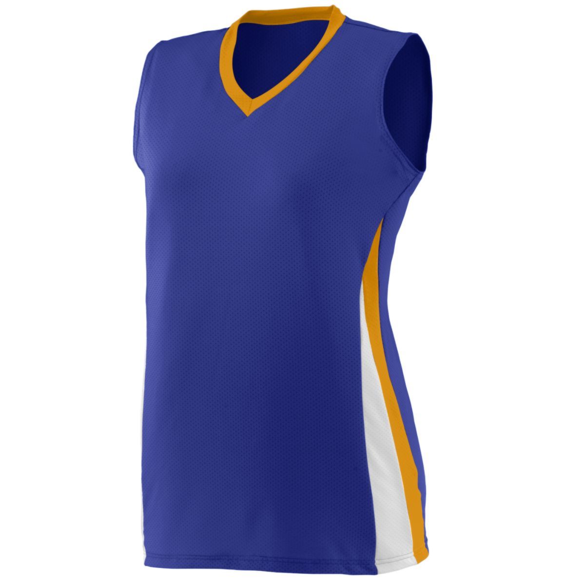 Augusta Sportswear Ladies Tornado Jersey in Purple/Gold/White  -Part of the Ladies, Ladies-Jersey, Augusta-Products, Volleyball, Shirts product lines at KanaleyCreations.com