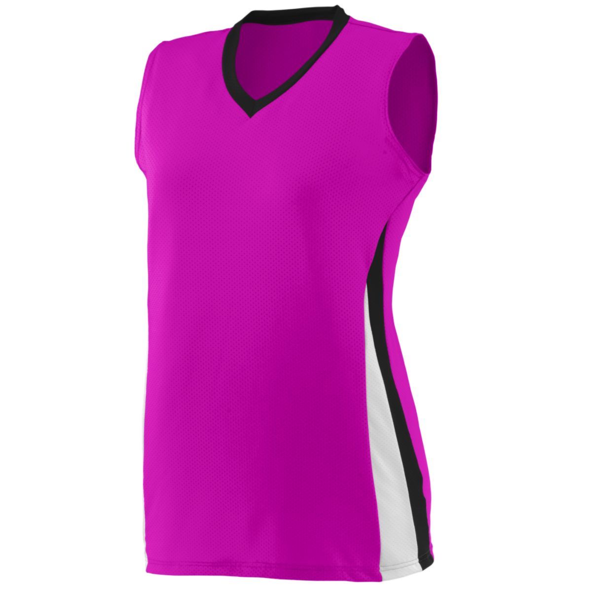 Augusta Sportswear Girls Tornado Jersey in Power Pink/Black/White  -Part of the Girls, Augusta-Products, Volleyball, Girls-Jersey, Shirts product lines at KanaleyCreations.com