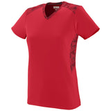 Augusta Sportswear Ladies Vigorous Jersey in Red/Red/Black Print  -Part of the Ladies, Ladies-Jersey, Augusta-Products, Softball, Shirts product lines at KanaleyCreations.com