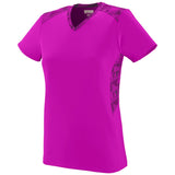 Augusta Sportswear Girls Vigorous Jersey in Power Pink/Power Pink/Black Print  -Part of the Girls, Augusta-Products, Softball, Girls-Jersey, Shirts product lines at KanaleyCreations.com