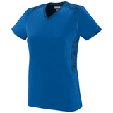 Augusta Sportswear Girls Vigorous Jersey in Royal/Royal/Black Print  -Part of the Girls, Augusta-Products, Softball, Girls-Jersey, Shirts product lines at KanaleyCreations.com