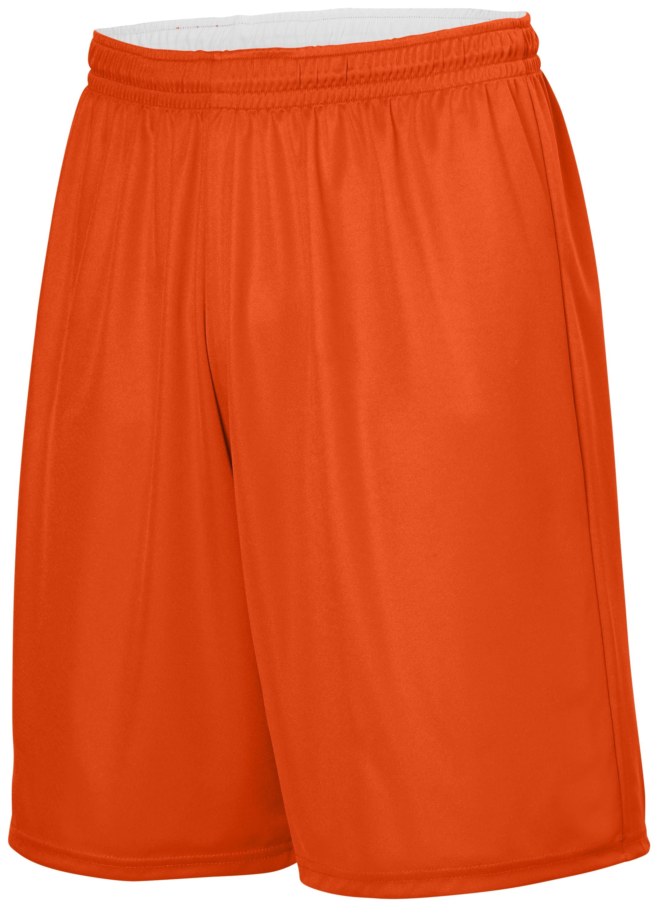 Augusta Sportswear Youth Reversible Wicking Shorts in Orange/White  -Part of the Youth, Youth-Shorts, Augusta-Products, Basketball, All-Sports, All-Sports-1 product lines at KanaleyCreations.com