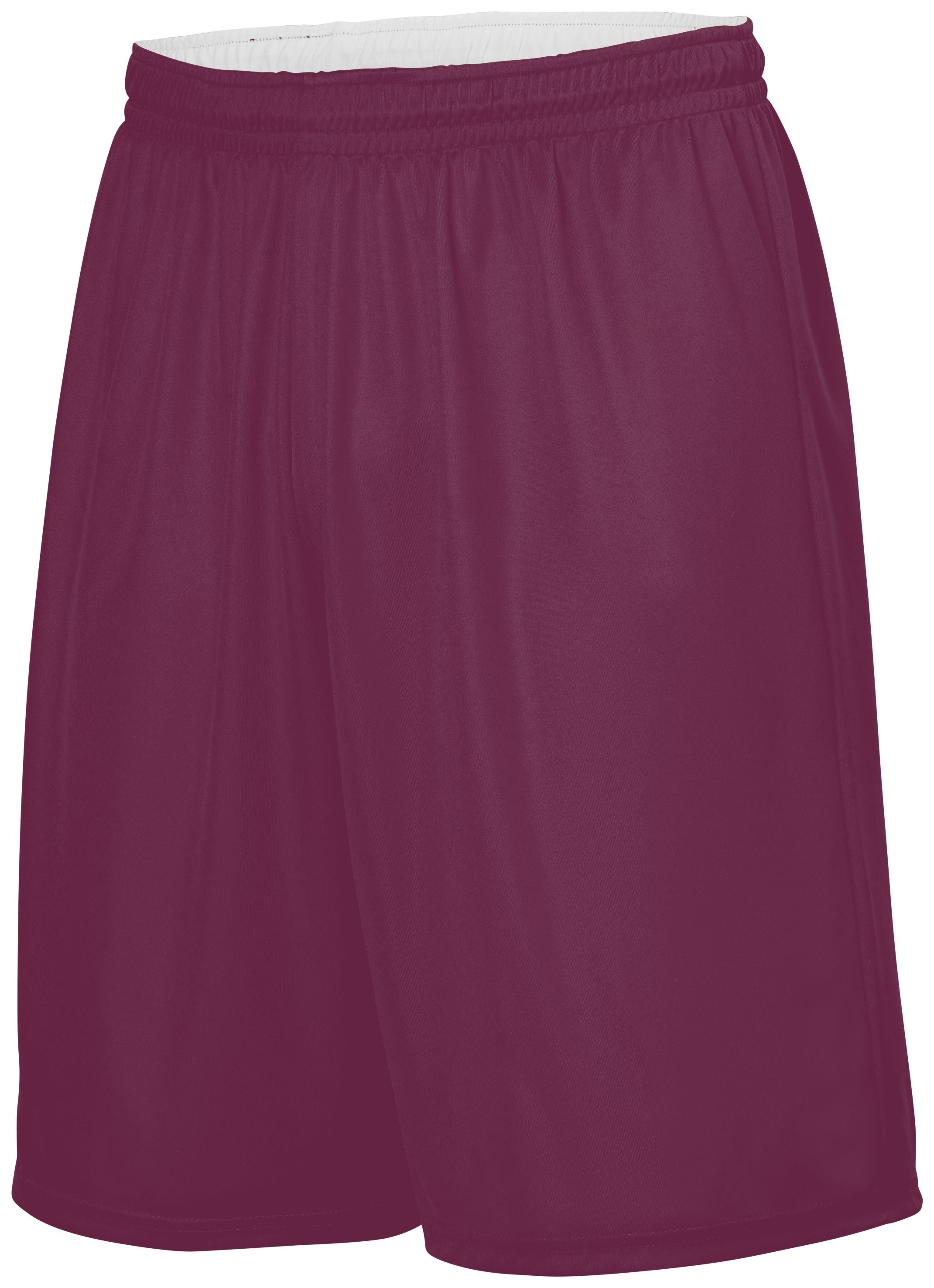 Augusta Sportswear Youth Reversible Wicking Shorts in Light Maroon/White  -Part of the Youth, Youth-Shorts, Augusta-Products, Basketball, All-Sports, All-Sports-1 product lines at KanaleyCreations.com
