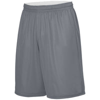 Augusta Sportswear Reversible Wicking Shorts in Graphite/White  -Part of the Adult, Adult-Shorts, Augusta-Products, Basketball, All-Sports, All-Sports-1 product lines at KanaleyCreations.com