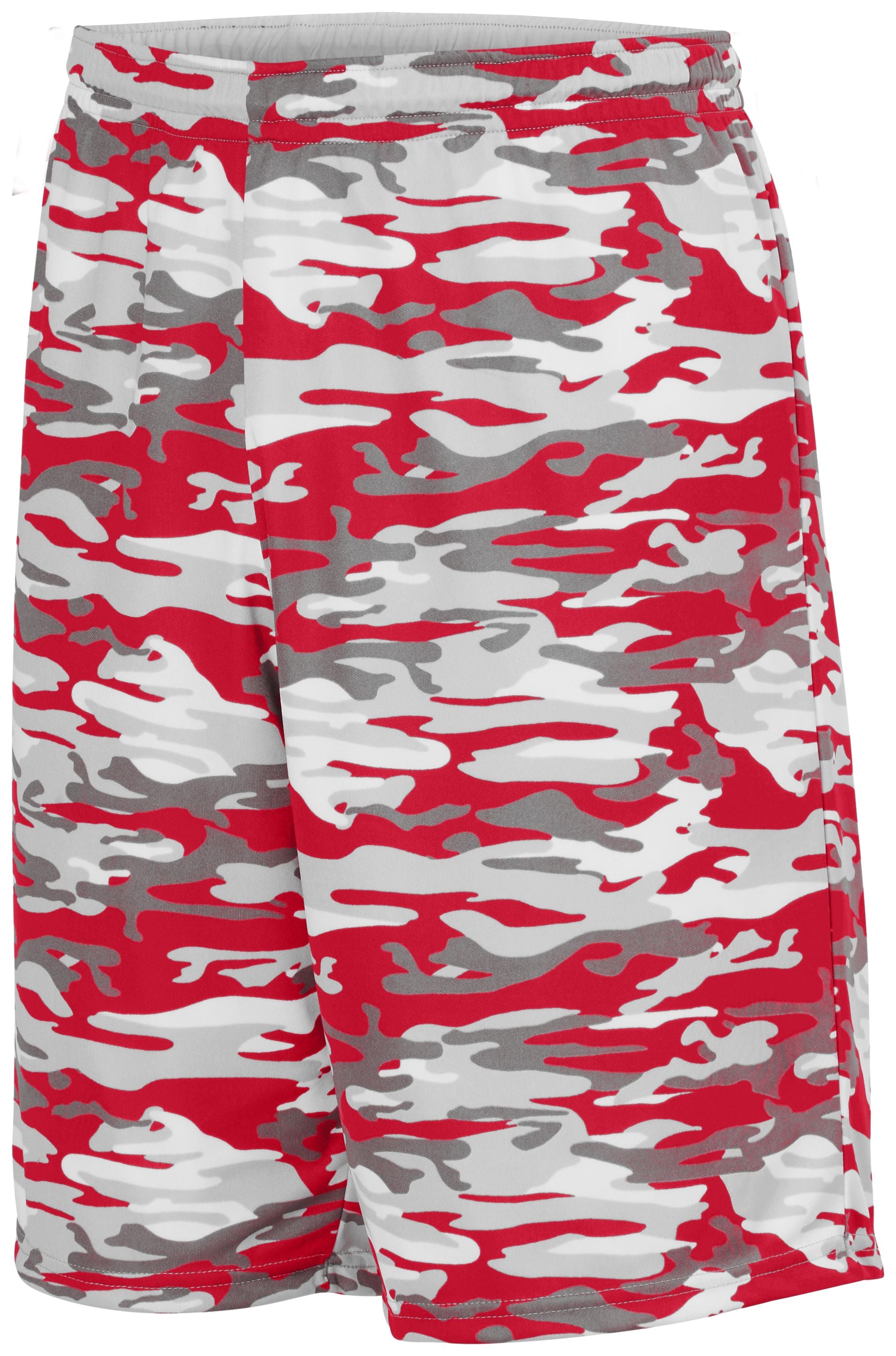 Augusta Sportswear Youth Reversible Wicking Shorts in Red Mod/White  -Part of the Youth, Youth-Shorts, Augusta-Products, Basketball, All-Sports, All-Sports-1 product lines at KanaleyCreations.com