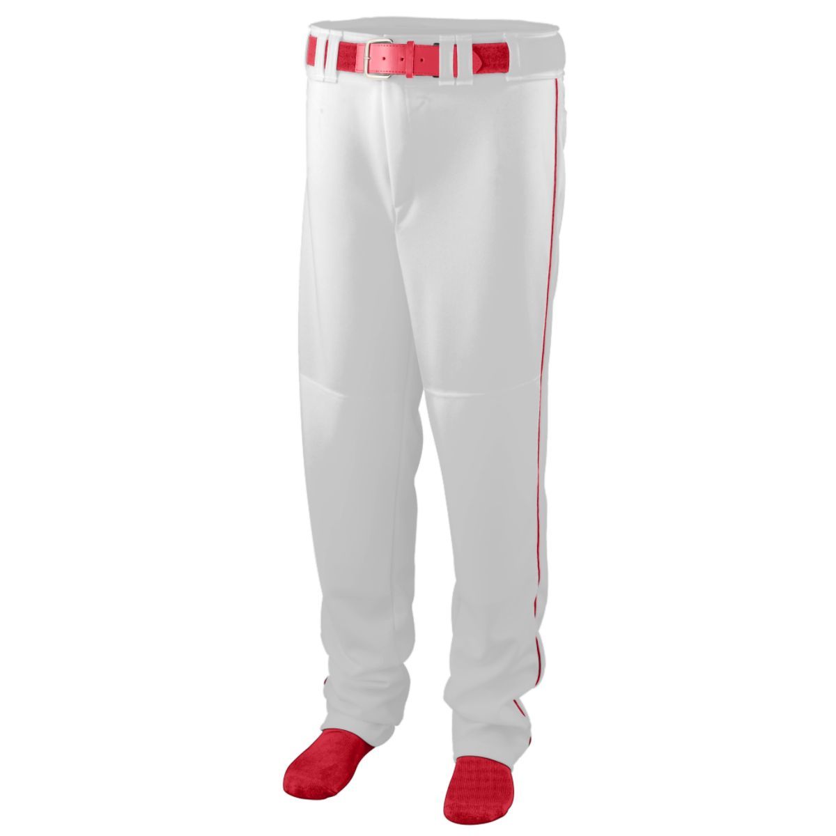 Augusta Sportswear Series Baseball/Softball Pant With Piping in White/Red  -Part of the Adult, Adult-Pants, Pants, Augusta-Products, Baseball, All-Sports, All-Sports-1 product lines at KanaleyCreations.com