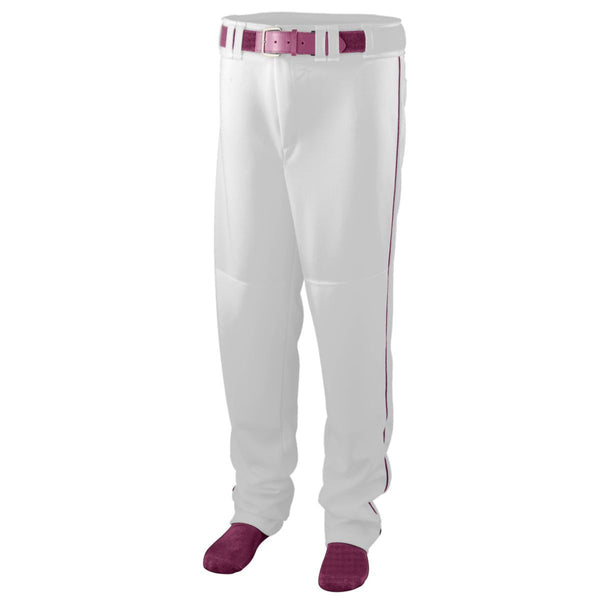 Augusta Sportswear Youth Series Baseball/Softball Pant With Piping in White/Maroon  -Part of the Youth, Youth-Pants, Pants, Augusta-Products, Baseball, All-Sports, All-Sports-1 product lines at KanaleyCreations.com