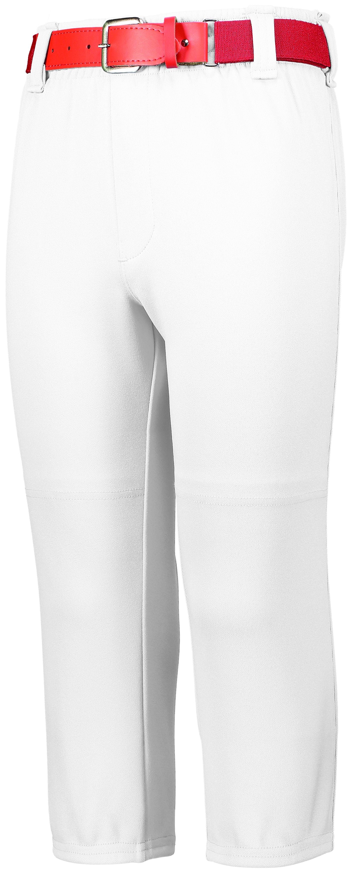 Augusta Sportswear Pull-Up Baseball Pant With Loops in White  -Part of the Adult, Adult-Pants, Pants, Augusta-Products, Baseball, All-Sports, All-Sports-1 product lines at KanaleyCreations.com
