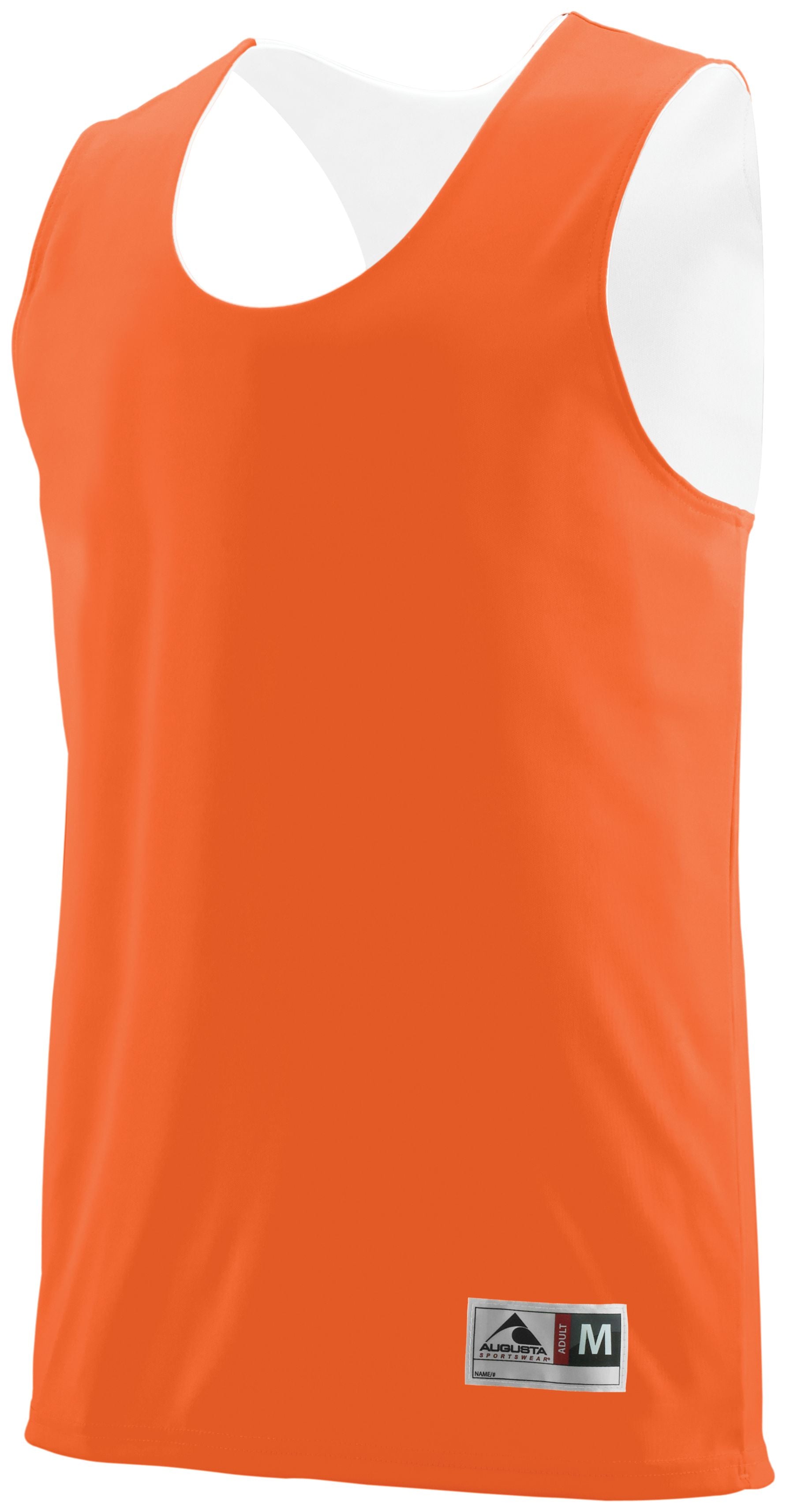 Augusta Sportswear Youth Reversible Wicking Tank in Orange/White  -Part of the Youth, Youth-Tank, Augusta-Products, Basketball, Shirts, All-Sports, All-Sports-1 product lines at KanaleyCreations.com