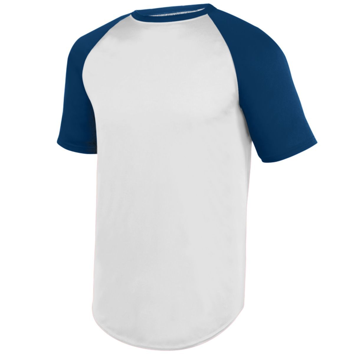 Augusta Sportswear Wicking Short Sleeve Baseball Jersey in White/Navy  -Part of the Adult, Adult-Jersey, Augusta-Products, Baseball, Shirts, All-Sports, All-Sports-1 product lines at KanaleyCreations.com