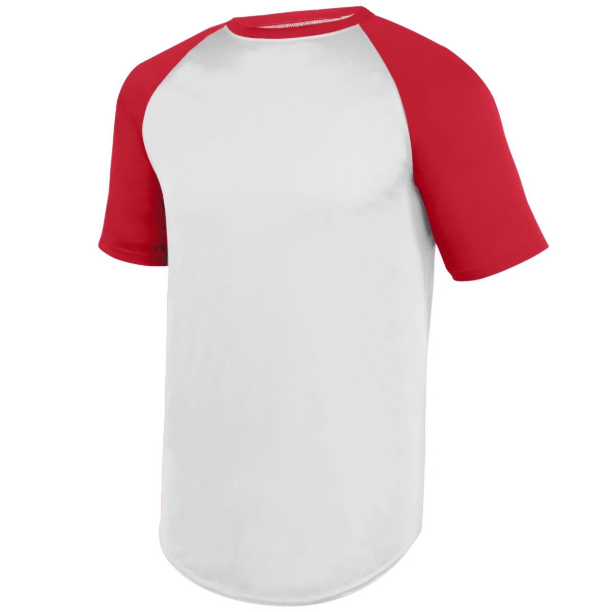 Augusta Sportswear Wicking Short Sleeve Baseball Jersey in White/Red  -Part of the Adult, Adult-Jersey, Augusta-Products, Baseball, Shirts, All-Sports, All-Sports-1 product lines at KanaleyCreations.com